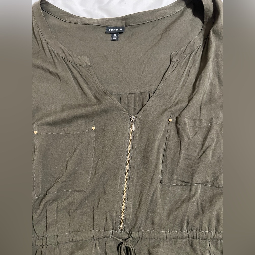 Torrid 5X olive green shirt dress - Picture 3 of 10